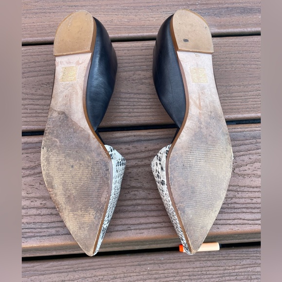 Madewell black/snakeskin flats, size 10 - Picture 4 of 6